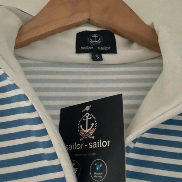 NWT Sailor-Sailor Britt 1/4 Zip Front Striped Sleeveless UPF 50+ Dress - Picture 5 of 7